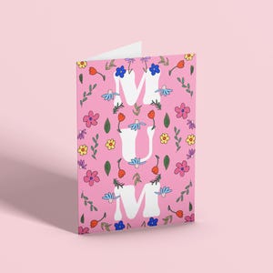 Carte florale de fête des mères | Belle illustration de fleur | Jolie carte de voeux pour maman | Cadeau attentionné pour la Fête des Mères | Carte Maman saine