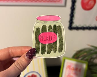 Pickle sticker | waterproof stickers | cute fun stickers | junk journaling | food sticker