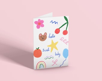 nytt babykort babyshower grattis babykort baby pojke kort baby flicka kort sött kort för bebis