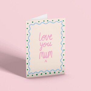 Tarjeta "Te amo, mamá" / Tarjeta linda para el Día de la Madre / Tarjeta adorable para mamá / Tarjeta dulce y saludable para mamá / Regalo para el Día de la Madre