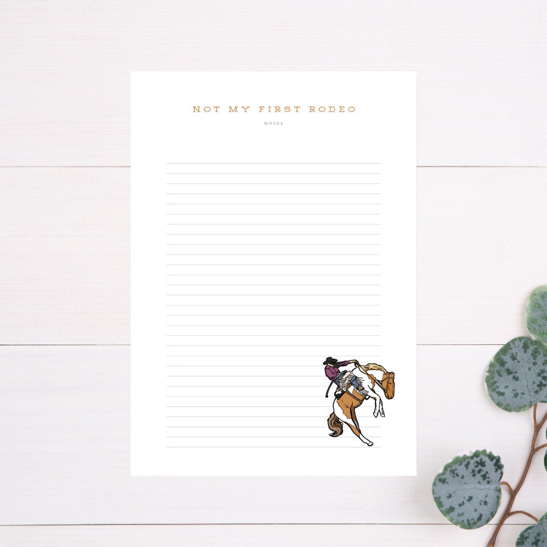 Not My First Rodeo Notes Sheet Digital Download - PDF - Etsy
