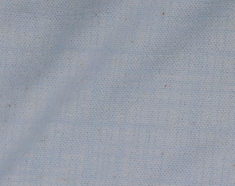 Tejido de punto doble texturizado a cuadros azul claro de los años 70: tejido de punto doble de poliéster azul bebé y blanco vintage para patchwork o ropa vintage.