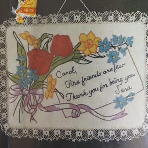 Vintage Beginner Crewel Embroidery Kit - Best Friend Embroidery Kit Gift - 70s Crewel Embroidery Kit - Embroidery Gift for Friend