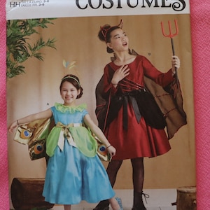 Schmetterling, Pfau, Prinzessin, Teufel, Fee Kostüm für Mädchen Einfachheit 11921 - Kinder Halloween Kostüm Schnittmuster Gr. 3-6