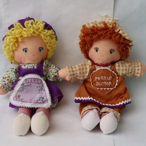 Peanut Butter and Jelly Dolls Rag Dolls From 1980s by Amtoys