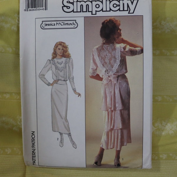 Edwardian Dress Pattern by Jessica McClintock of Gunne Sax - Historical Dress Pattern - Simplicity 8224