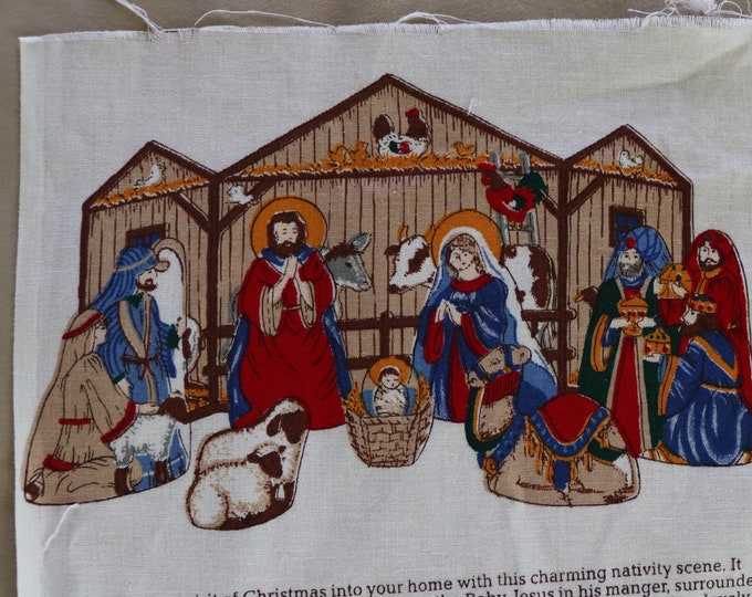 Christmas Nativity Scene Fabric Panel by Keepsake Crafts creche Fabric