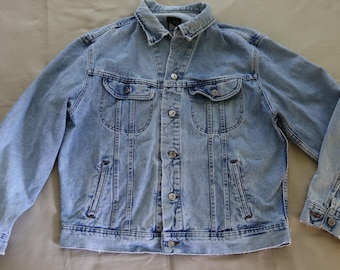 Lee製 80年代/90年代デニムジャケット - 色褪せとほつれ加工を施した