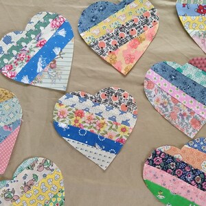 18 Precut Patchwork Fabric Hearts – 5 inch x 5 inch