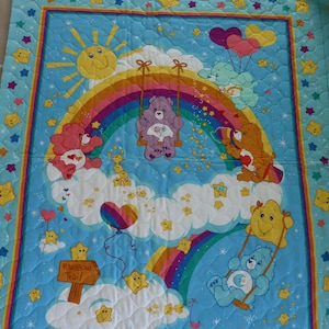 Vintage Troetelbeer babyquilt stof-troetelbeertje voorgequilt stoffen paneel voor babycadeau, kinderkamer wanddecoratie - Vintage Troetelbeertje Collector Gift