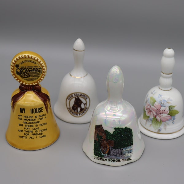 Tennessee Tourist Souvenir Bells - Opryland Bell; Dixie Stampede Bell; Pigeon Forge Bell; Gatlinburg Bell