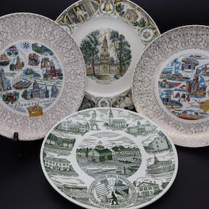 State Souvenir Collectible Plates - Pennsylvania Souvenir Plate, New Jersey Plate, Philadelphia Souvenir Plate, Hagerstown Anniversary Plate