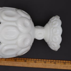 Vintage Milk Glass Pedestal Vases - Grapes Milk Glass Vase, Eight-Sided Milk Glass Pedestal Vase, Moon and Stars Milk Glass Pedestal Bowl image 5