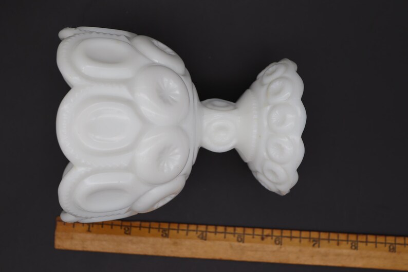 Vintage Milk Glass Pedestal Vases - Grapes Milk Glass Vase, Eight-Sided Milk Glass Pedestal Vase, Moon and Stars Milk Glass Pedestal Bowl image 5