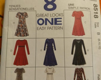 8 Easy Fitted Dress with Full Skirt Pattern by McCall's