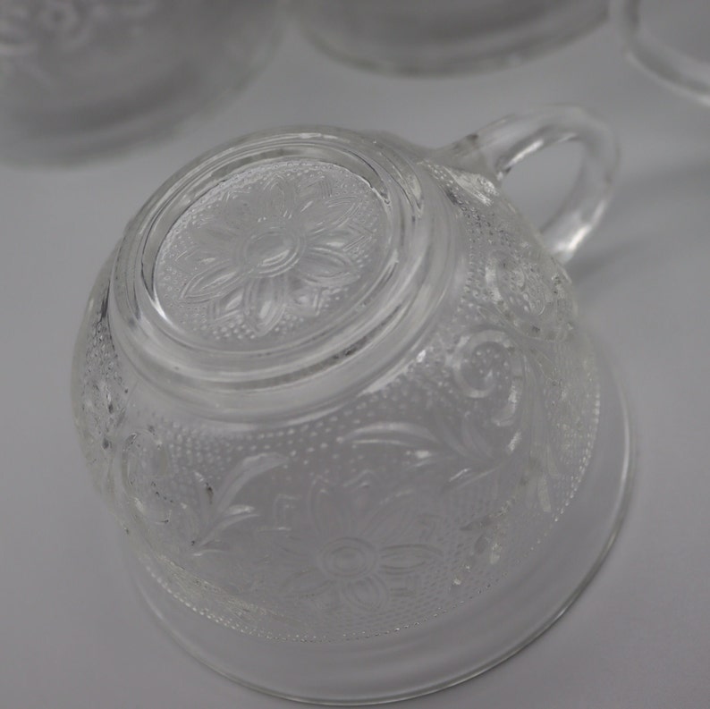 Punch Cups or Teacups Clear Glass Sandwich Pattern Punch Cups by Anchor ...