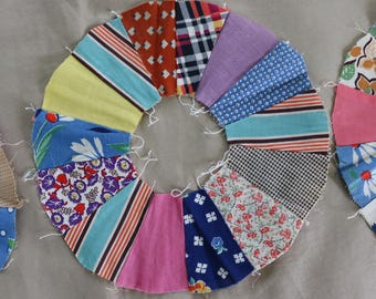 【ヴィンテージ 】パッチワーク ドレスデン ジャケット 50年代/60年代のドレスデンプレートキルトブロック5個 - ヴィンテージ