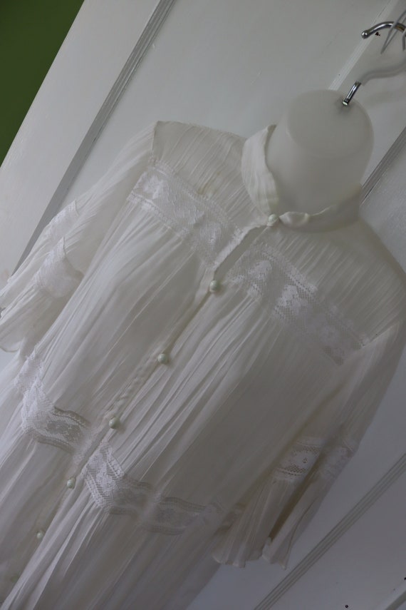 Vintage Sheer Lacey Ivory Dress or Gown by Dotti -