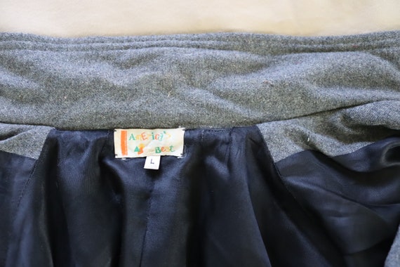 Long Gray Wool Cape with Button Front -Long Gray … - image 10
