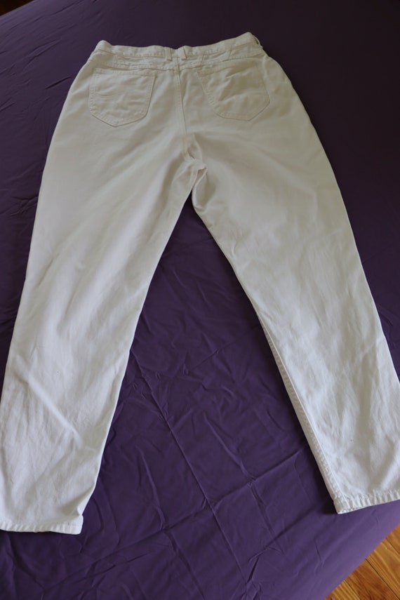 1980/1990s High Waisted / High Rise White Denim J… - image 4