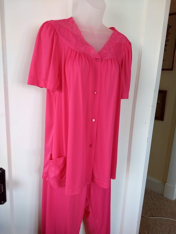 Shadowline Bright Pink Vintage Pajama Set Gem