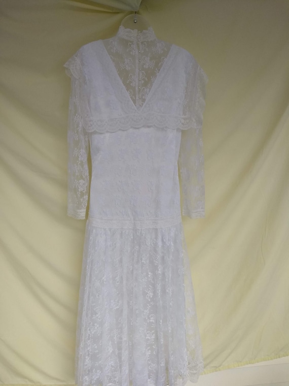 Jessica McClintock Ivory Lace Dress; Vintage