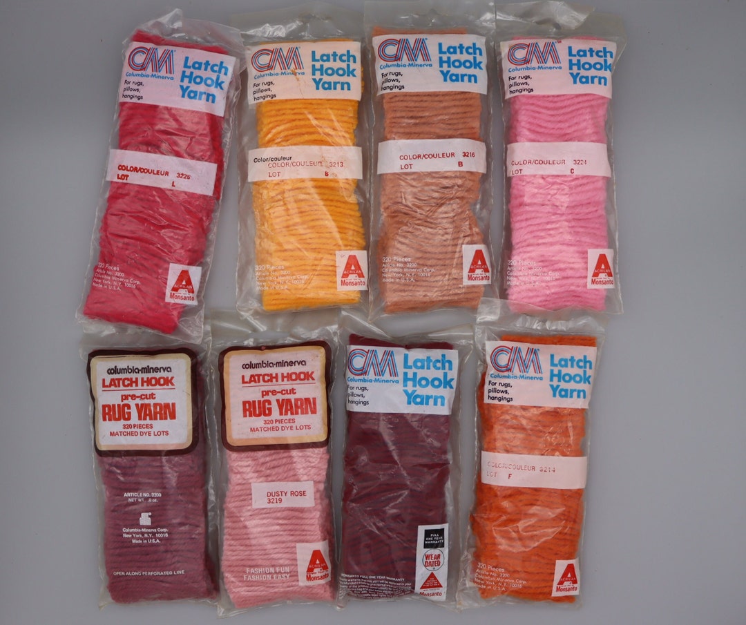 Precut Latch Hook Yarn - Vntage Latch Hook Yarn - Rust, Gray, Brown