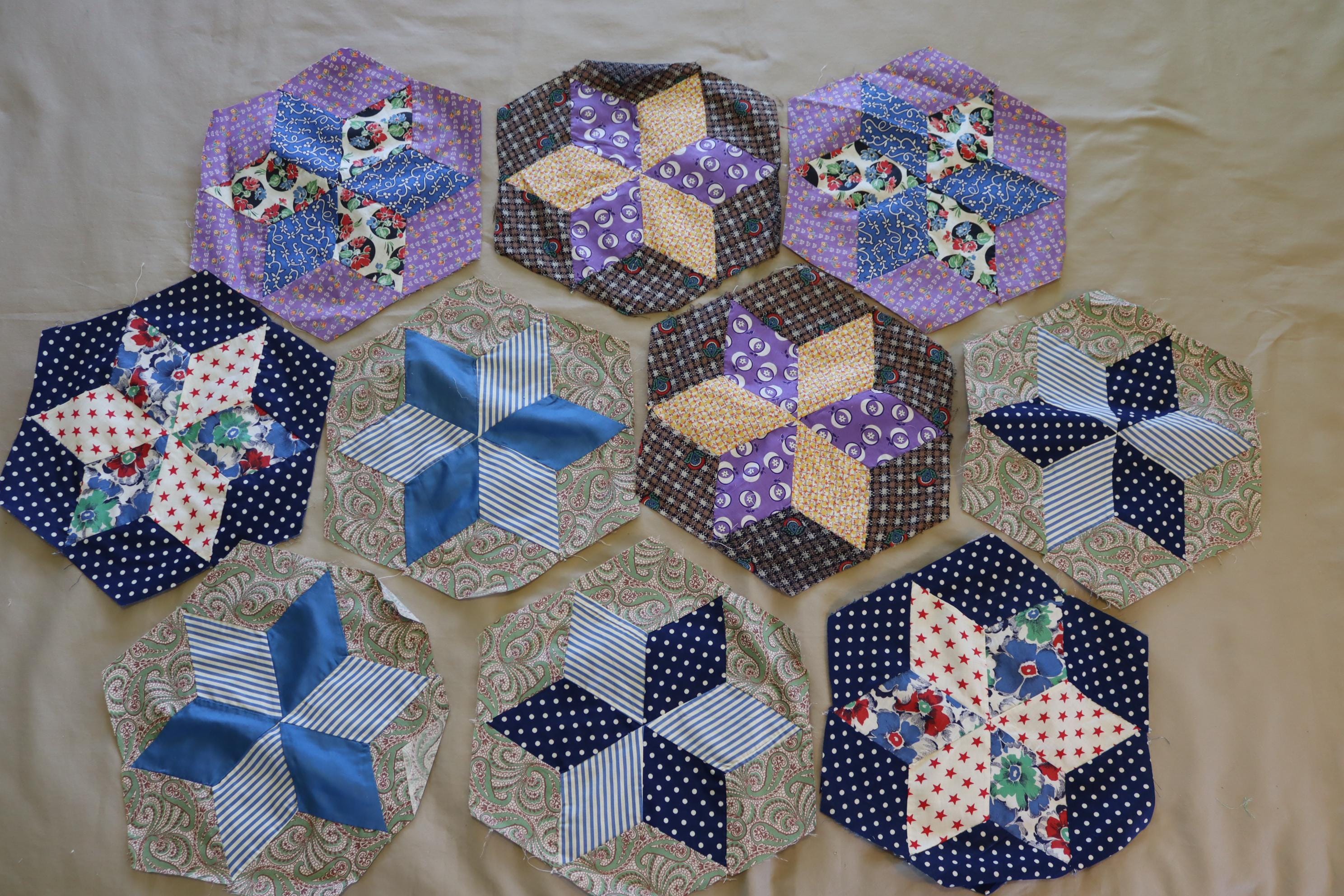 Antique quilt grandmothers flower garden - Etsy 日本