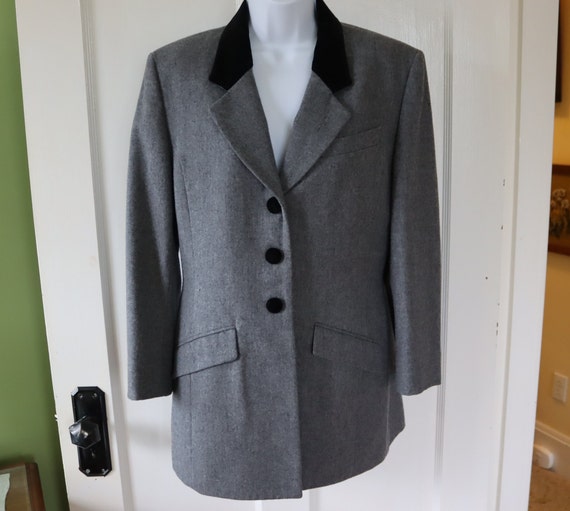 Pendleton Gray Wool Riding Jacket - Long Gray Woo… - image 1