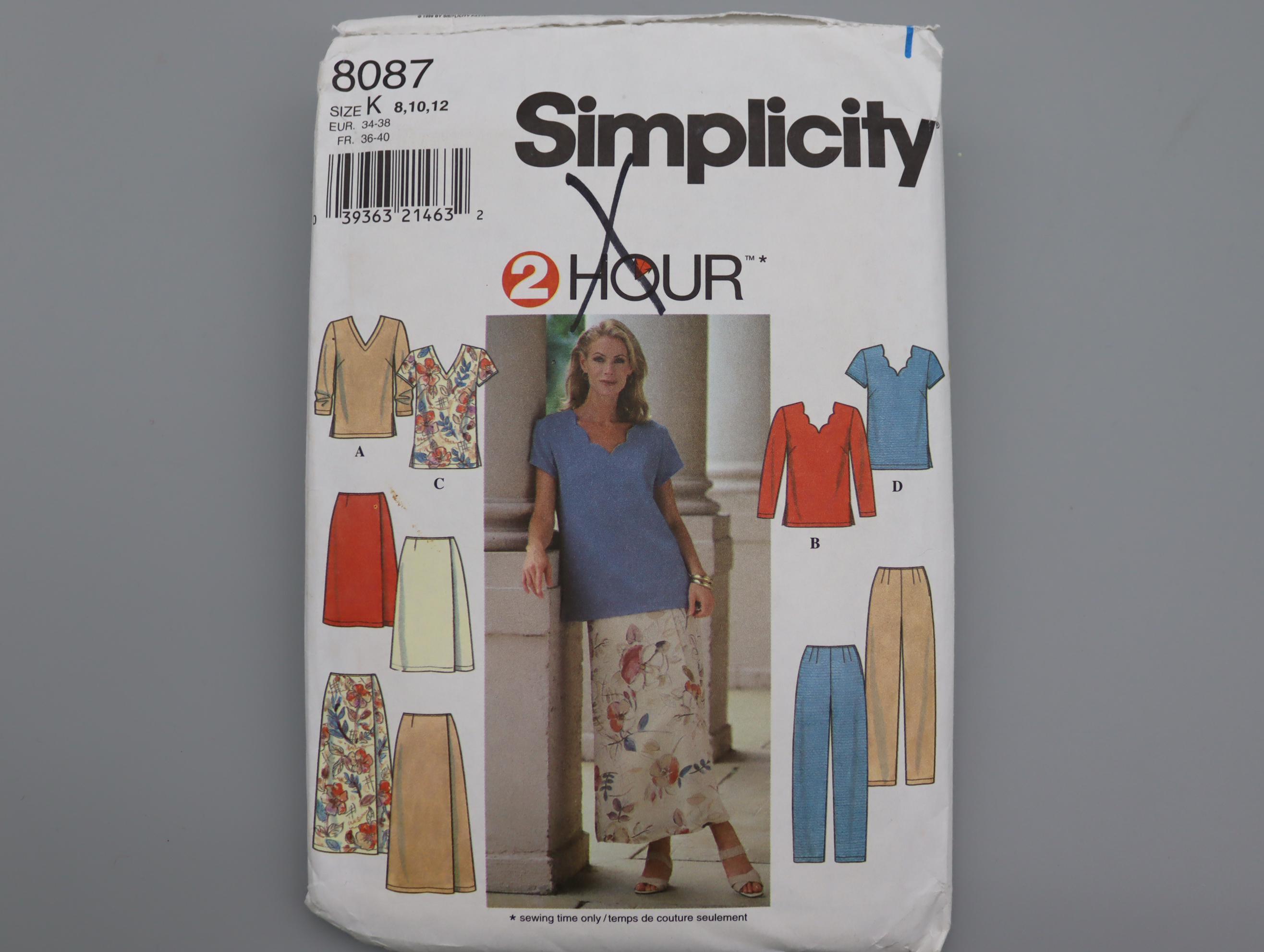 Easy Top, Tunic, Wrap Skirt, Pants Pattern - Simplicity 8087 Size 8 10 ...