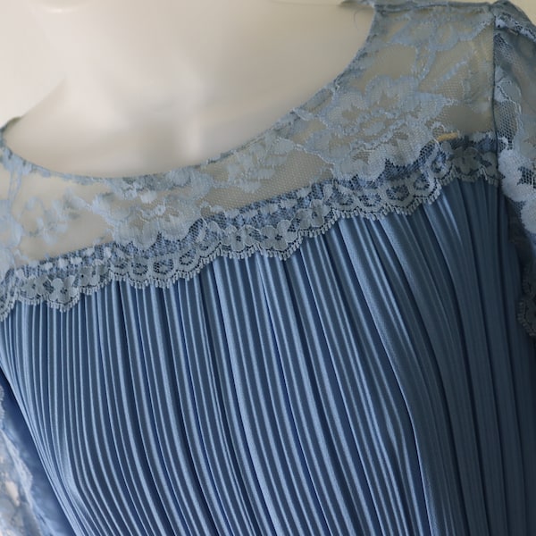 Vintage Lace Tank Dress - Blue