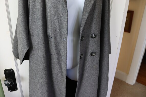 Long Gray Wool Cape with Button Front -Long Gray … - image 6