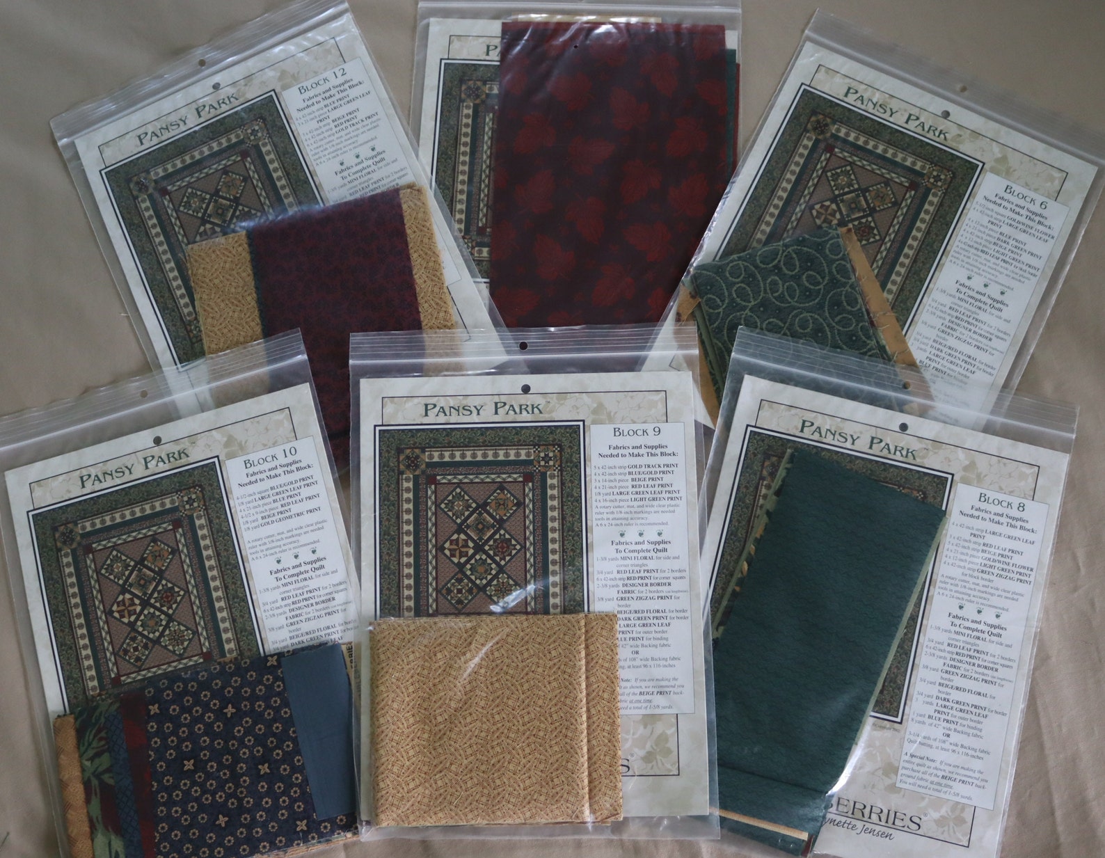 Pansy Park Quilt Patterns and Fabric by Thimbleberries Block Etsy