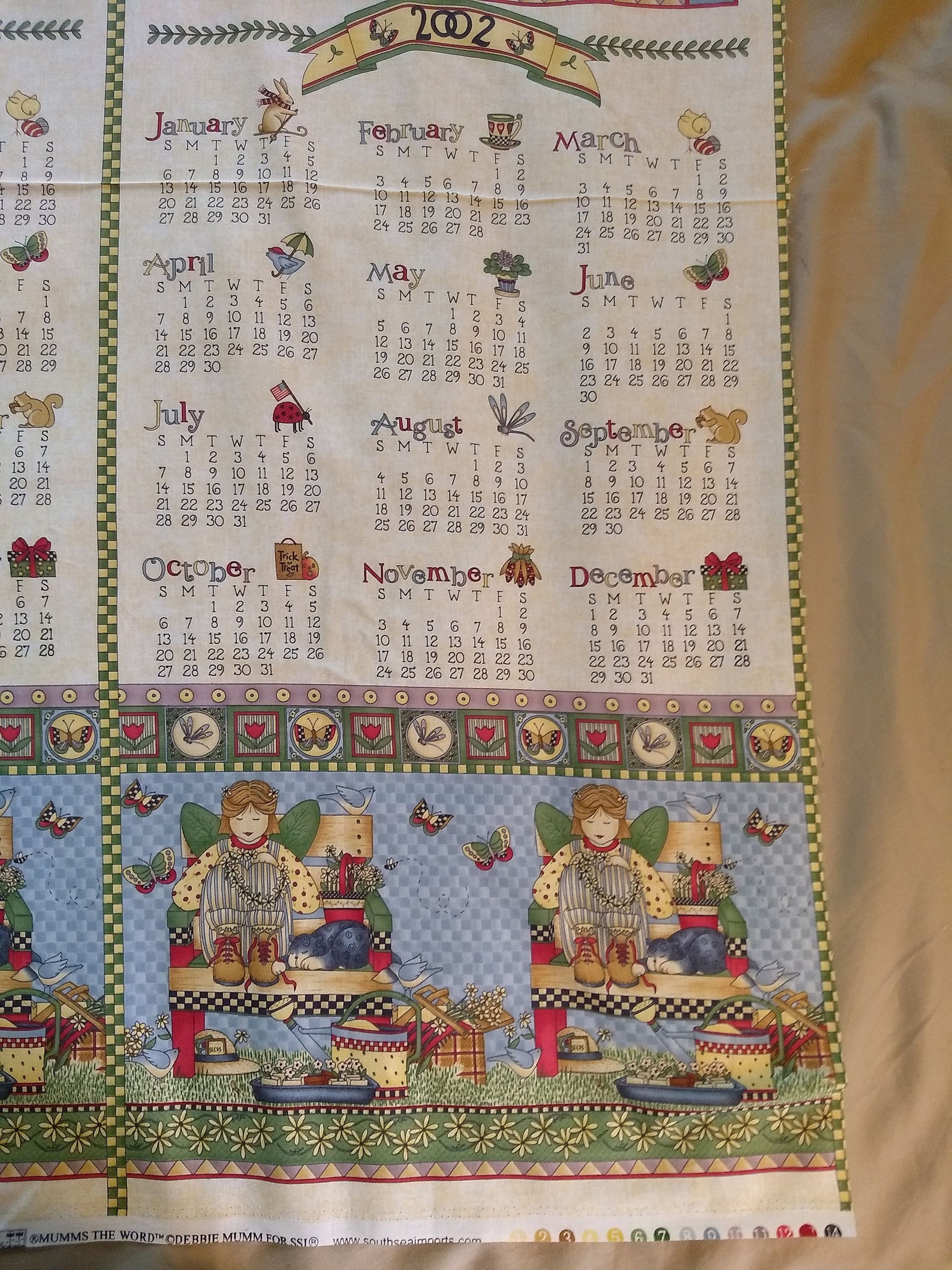 Debbie Mumm 2002 Calendar Fabric Panel Etsy