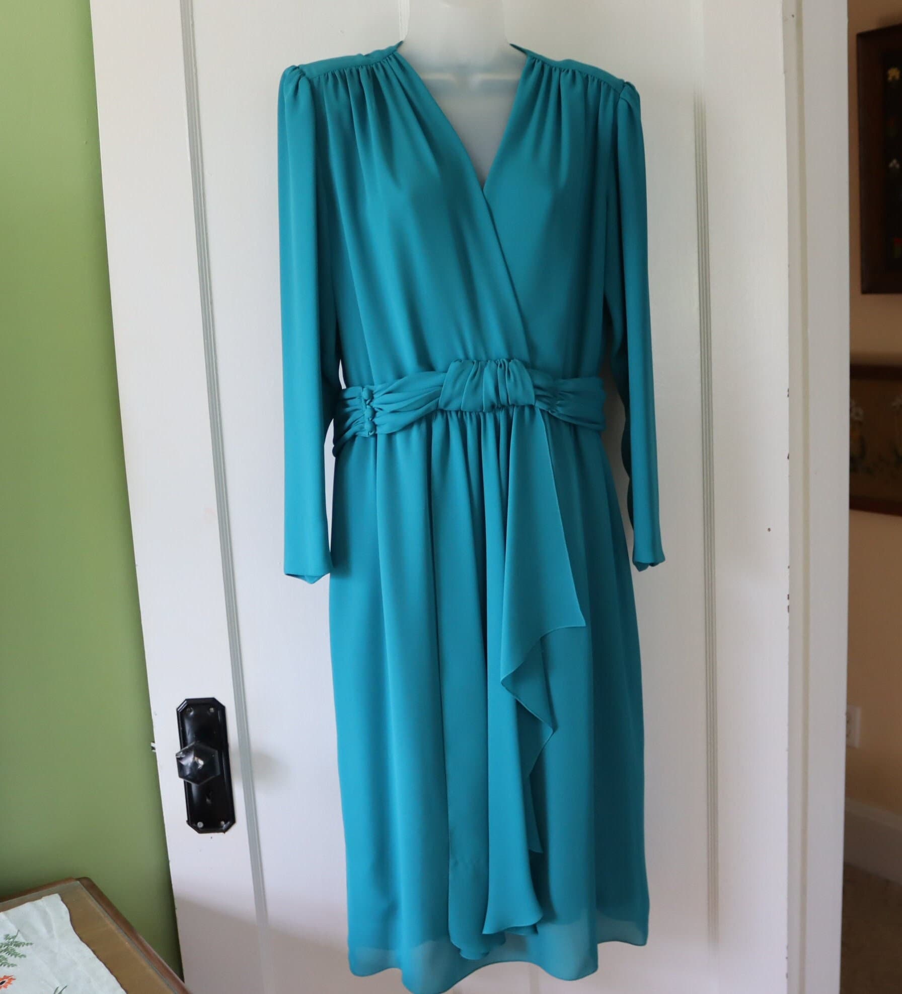 Womens Long Sleeve Turquoise Dress - Etsy