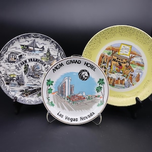 State Souvenir Collectible Plates - New Mexico Souvenir Plate, San Francisco California Souvenir Plate, Las Vegas Nevada Souvenir MGM Grand