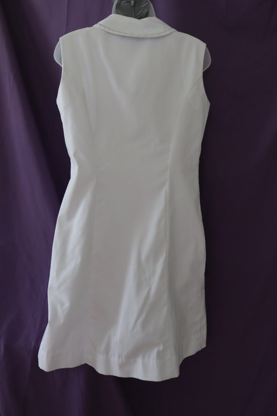 1960s/1970s White Sleeveless Dress / White Nautic… - image 8