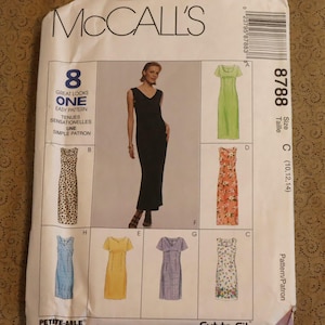90s maxi dress pattern 90s Mccalls Sewing Pattern 5948 Womens Princess Seam Dress in 3 Lengths  Mini and Maxi Size 12 14 16 Bust 34 36 38 FF