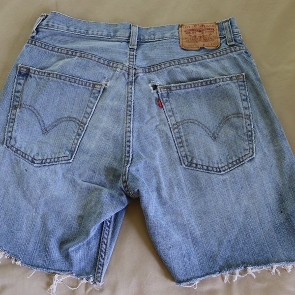 Levi's Cut-off Boyfriend Shorts - Distressed Levi's Denim Shorts