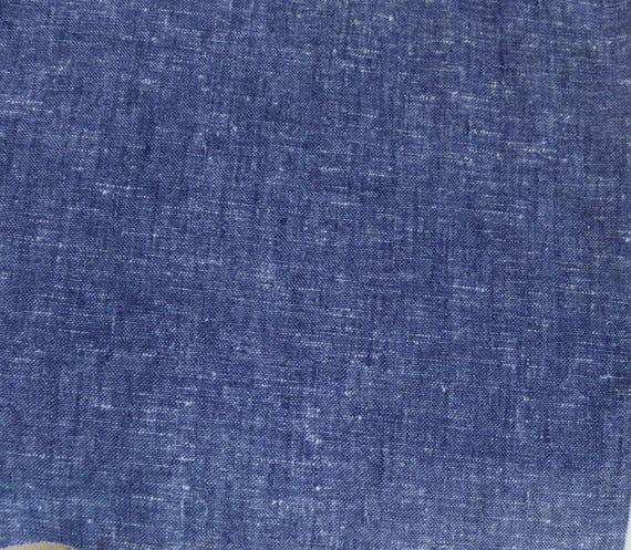 70s Blue Double Knit Fabric - Vintage Blue and White Print Polyester Double Knit for retro clothing or patchwork