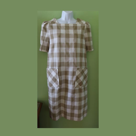 ivory plaid sheath dress Plaid Sheath Dress
