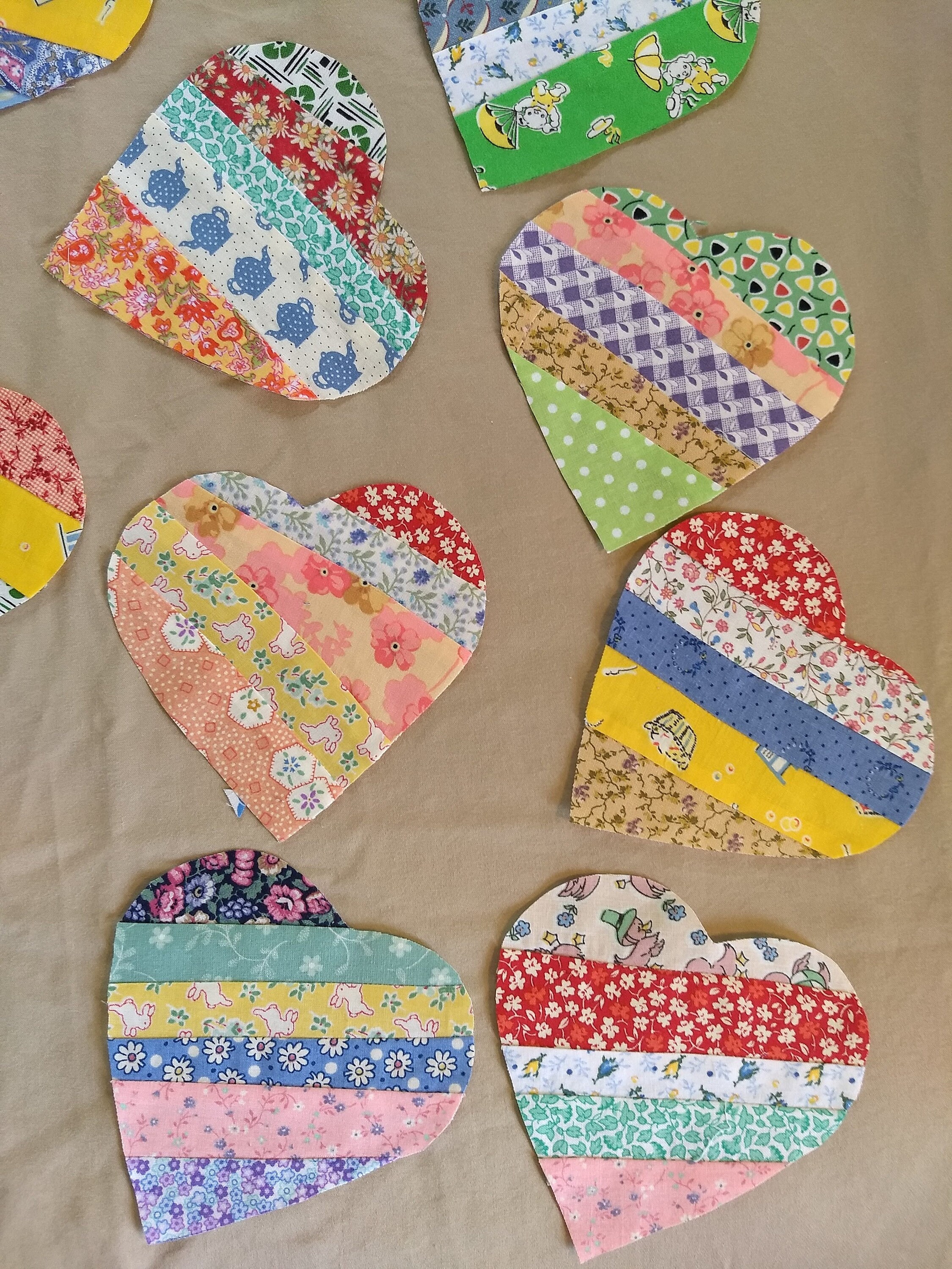 18 Precut Patchwork Fabric Hearts 5 Inch X 5 Inch Etsy
