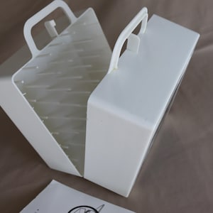 Vintage Storage Box for 72 Spools of Thread - Plastic Storage Box for Thread - Vintage Sewing Room Storage - Fold-up Spool Storage Box