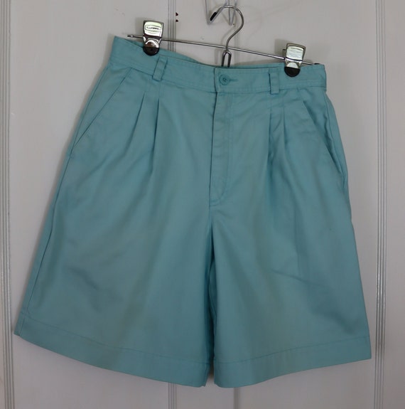 Aqua/Turquoise High Rise Pleated Shorts by Liz Cl… - image 2