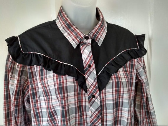 Western / Cowgirl Ruffled Blouse in Black, Red, W… - image 1