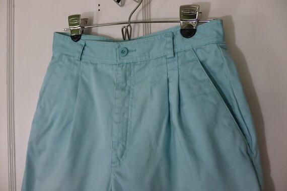 Aqua/Turquoise High Rise Pleated Shorts by Liz Cl… - image 3