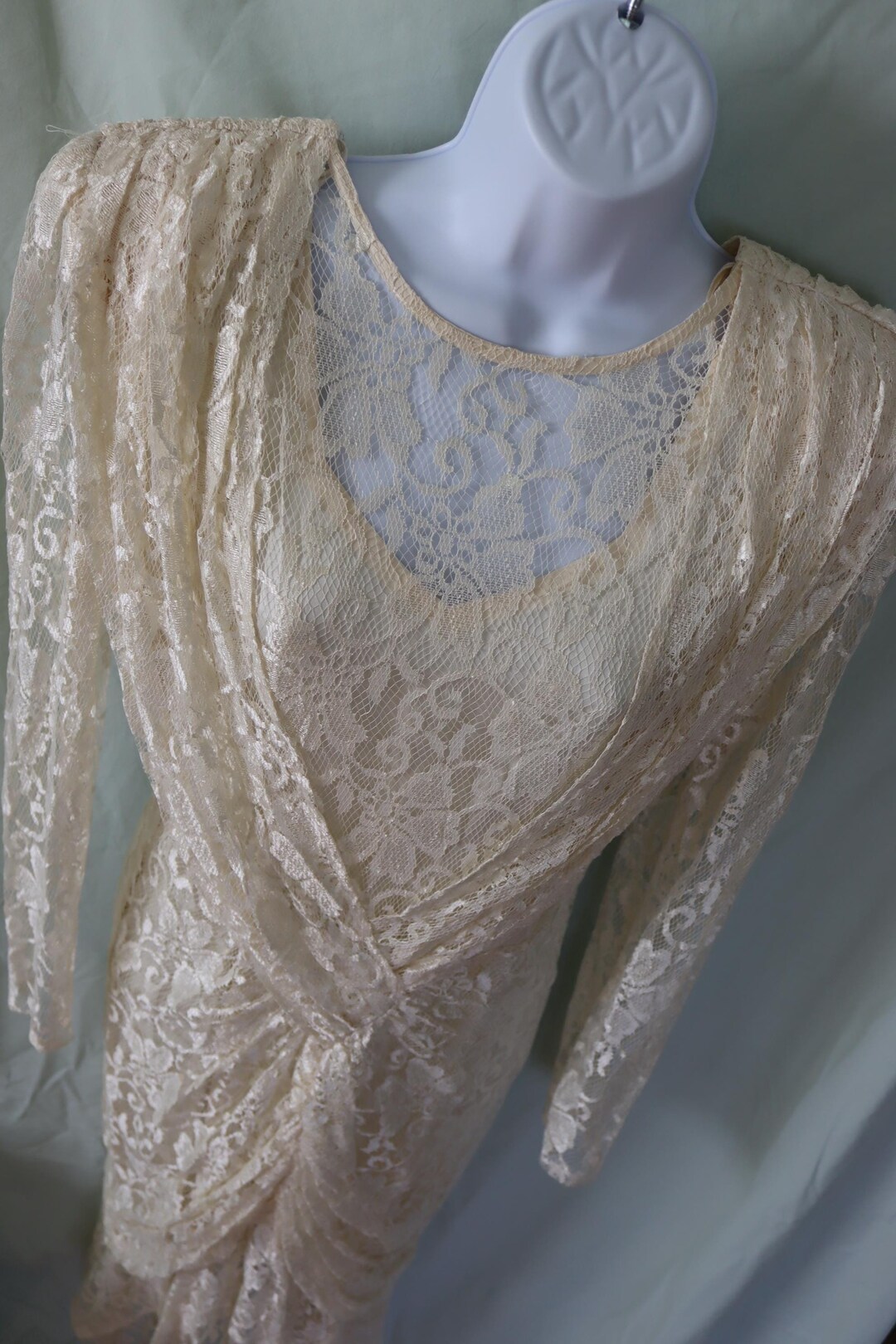 Late 1980s Capriccio Victorian Inspired Ecru Ivory Colour Silk Organza Dress Set