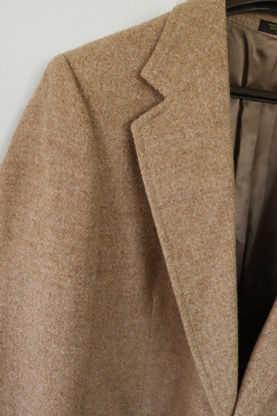 Mens Vintage Tan Wool Tweed Blazer Wool Tweed Winter Sports Coat