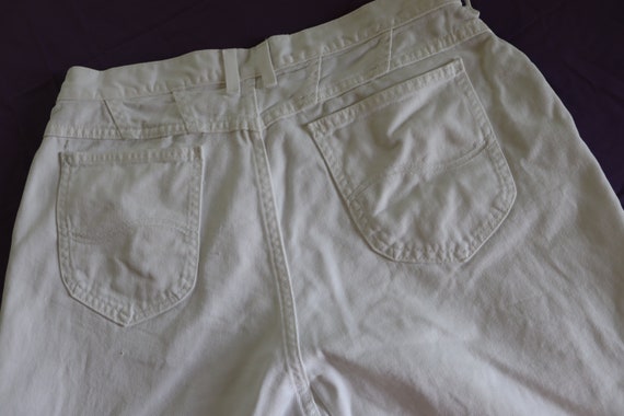 1980/1990s High Waisted / High Rise White Denim J… - image 1