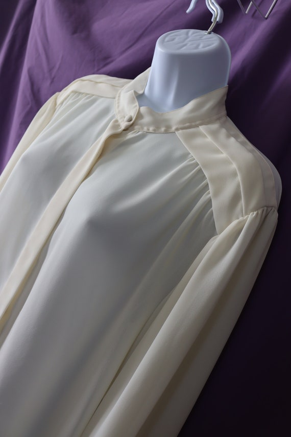 Ivory Silky Long Sleeve Blouse for skirts or suits